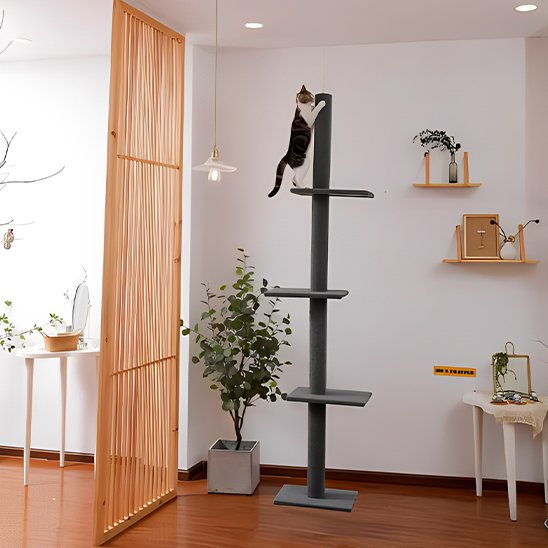arbre a chat gris trois etages