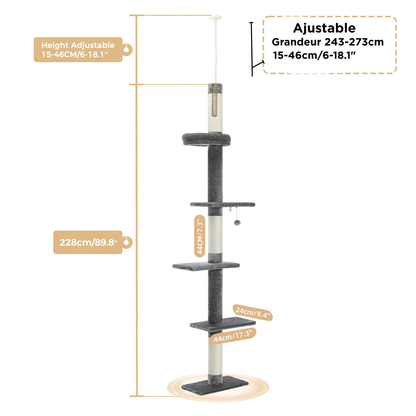 arbre a chat module gris 243-273cm