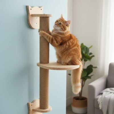 arbre a chat mural un chat sur le griffoir 