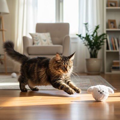 chat court jouet chat interactif balle forme chien