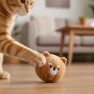 chat qui manipule jouet chat interactif 