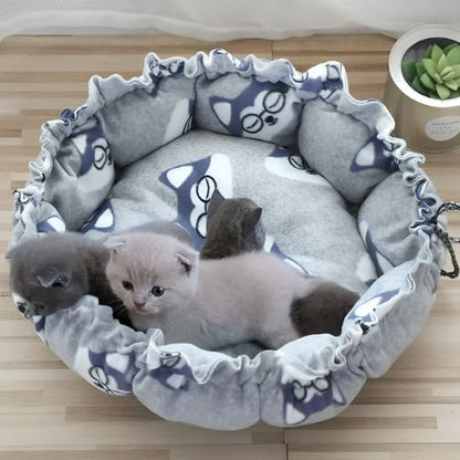coussin chat motif renard et deux chats