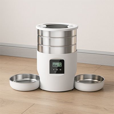 Distributeur de croquettes pour chat double action