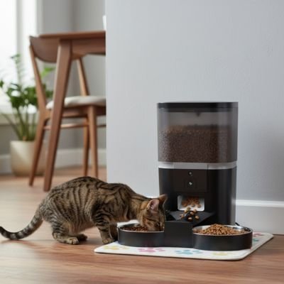 Distributeur de croquettes pour chat materiel securitaire