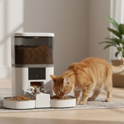 Distributeur de croquettes pour chat nourriture avec camera