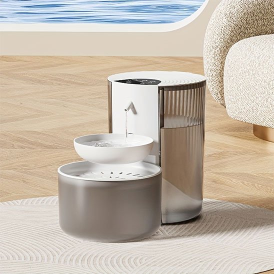 fontaine a eau chat couleur blanche