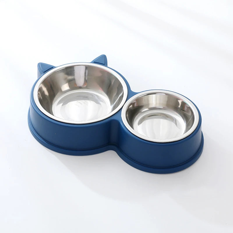 gamelle chat bol acier bleu