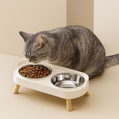 gamelle chat bol acier inoxydable