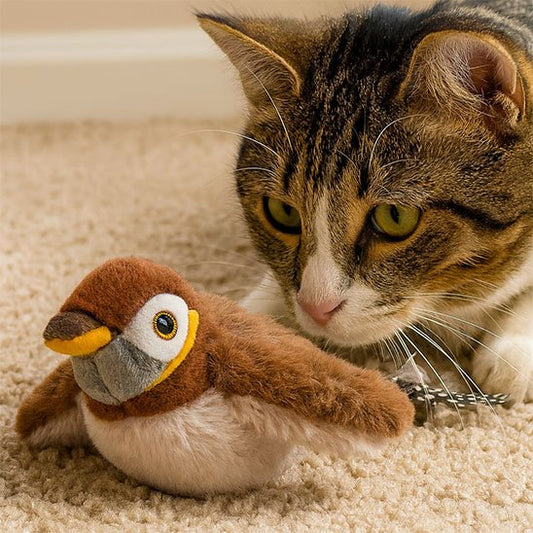 jouet chat interactif en forme oiseau