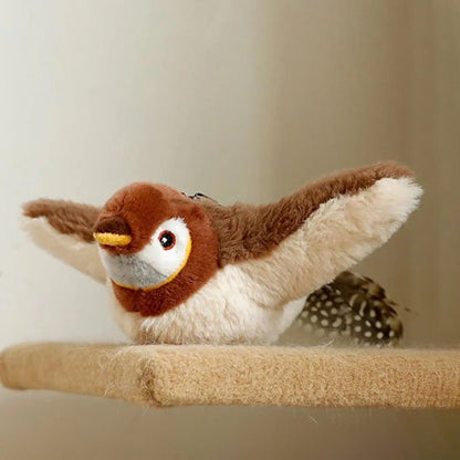 jouet chat interactif oiseau en peluche