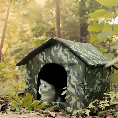 niche exterieur pour chat design vert
