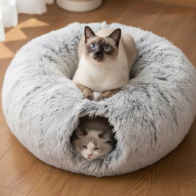 niche pour chat deux chats coucher