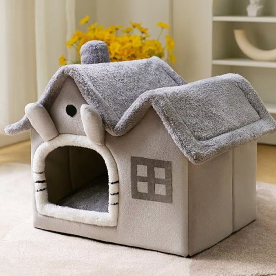 Niche pour chat grise