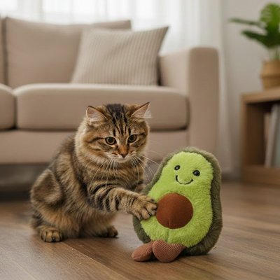 un chat samuse avec la peluche pour chat avocat